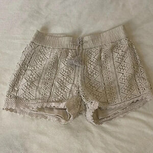 Wonder Nation Cream Lace Drawstring Shorts Youth Size Medium